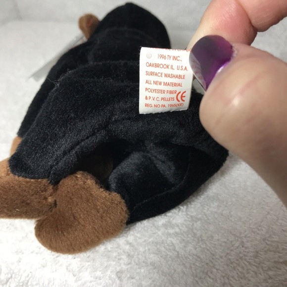 Vintage Ty Beanie Baby 1996 CONGO the Gorilla Plush Black & Brown Gorilla W/Tags - Picture 6 of 7